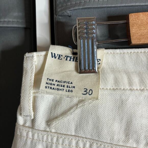 Free People The Pacifica High Rise Slim Straight Leg Jeans Ivory Size 30 NWT - Picture 9 of 9